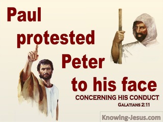 Galatians 2:11 Paul Protested Peter To His Face (beige)